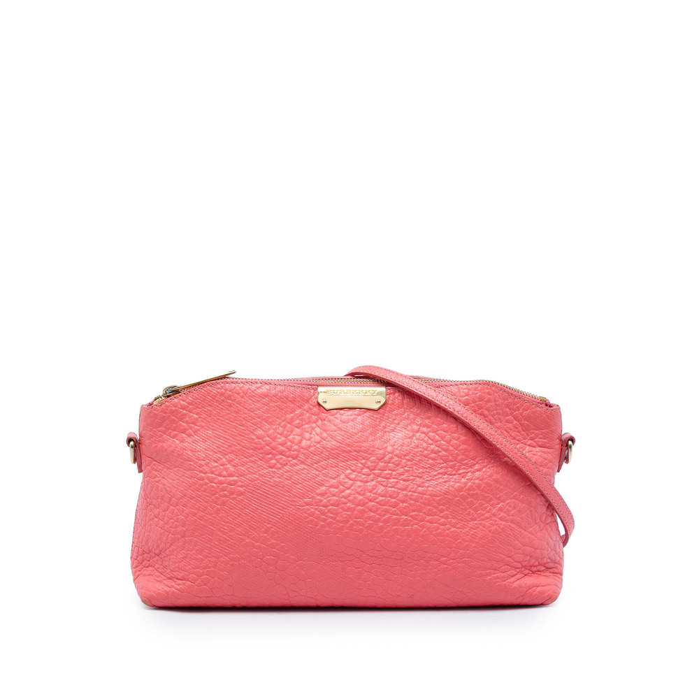 Pre-Loved Burberry Small Grain Check Embossed Leather Chichester Crossbody